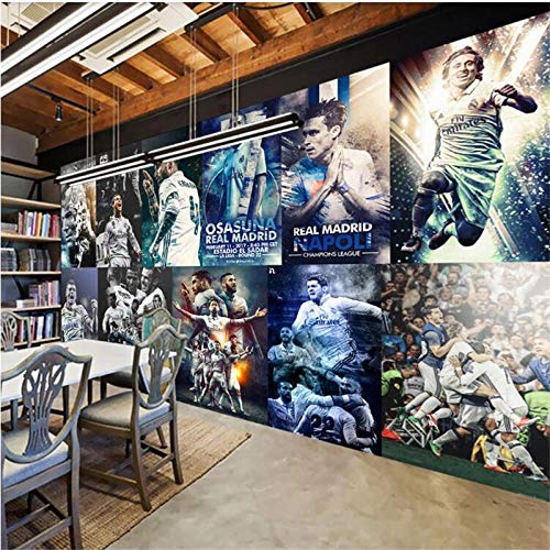 Real Madrid Football Team C Ronaldo Football Theme Mural 3D Photo WallPaper Club Training Camp Industrial Decor Wall Paper