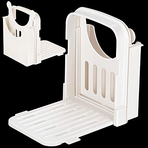 Rebanadora de Pan Rebanadora de Hogaza de Pan Ajustable Cortadora de Pan Tostadora Plegable Cortadora de Sandwicheras Herramienta de Guía de Corte de Pan con 5 Rebanadas de Espesor para Cocina