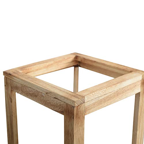 Rebecca Mobili Juego de 3 portavelas, candelabro marrón Claro, Madera Paulownia plexiglás, Estilo Rustico, Sala de Estar - Medidas: 111 x 20 x 20 cm (AxANxF) - Art. RE4666