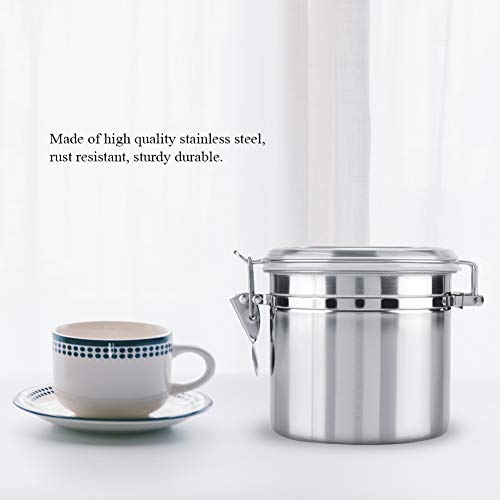Recipiente hermético para café, Contenedor de acero inoxidable Almacenamiento para la cocina Almacenamiento Té Azúcar Grano de café(1100ml)