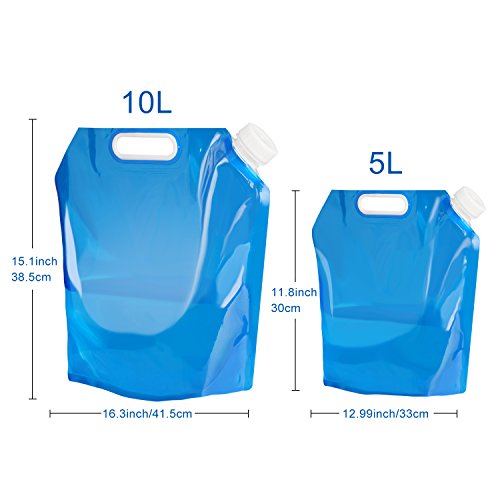 Recipiente para agua de Aboat, plegable, para transportar, ideal para deportes, campamento, senderismo, pícnic, barbacoa, 5 y 10 litros
