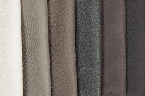 Recortes de cuero - restos de cuero gris, restos de cuero, tamaños grandes, alta calidad, ideal para bolsos, zapatos, reparaciones, decoraciones, manualidades, 1 kg, tamaño A3