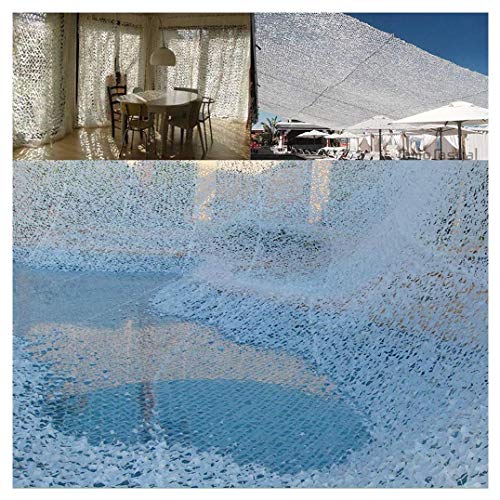 Red de camuflaje Blanco, 6m 8m 10m Red de camuflaje Pantalla de malla de malla de protección solar del ejército Ligero para el jardín Terraza Balcón Pérgola Mirador Decoración de sombrillas Caza Ciego