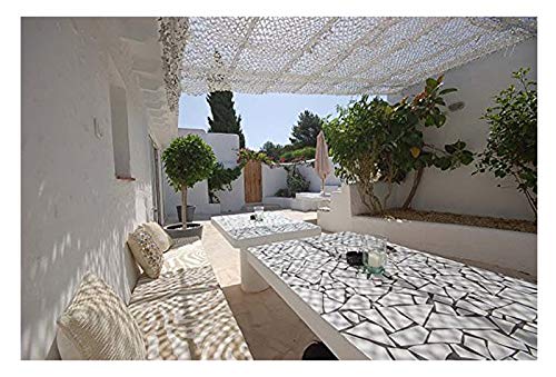 Red de camuflaje Blanco, 6m 8m 10m Red de camuflaje Pantalla de malla de malla de protección solar del ejército Ligero para el jardín Terraza Balcón Pérgola Mirador Decoración de sombrillas Caza Ciego