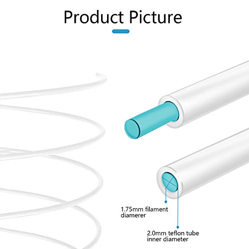 Redrex 2m Impresora 3D ID2mm OD4mm Tubo de PTFE con 2Pcs PC4-M6 Neumáticos Conectores Para Reprap Impresora 3D 1,75 mm Bowden Hotend