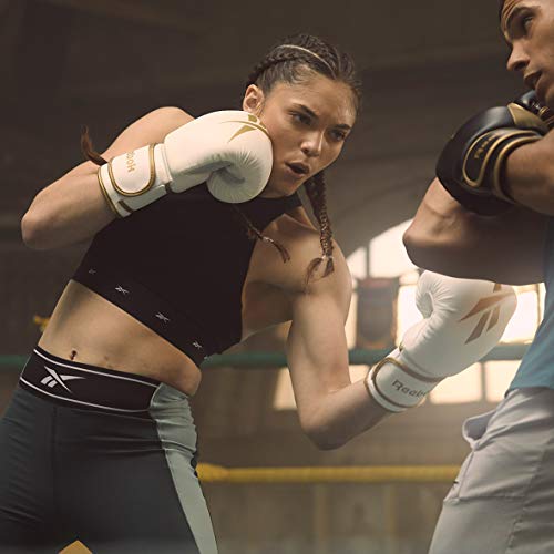 Reebok Guantes de Boxeo - Oro/Blanco, 12 oz