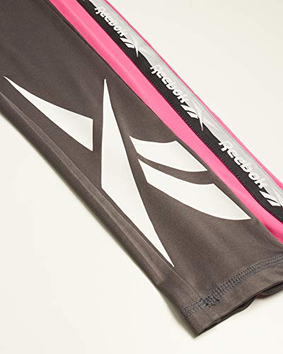 Reebok Leggings atléticos para niña - Medias deportivas de larga duración de elastano, Leggings, 12, Carbón/Ciruela Azúcar