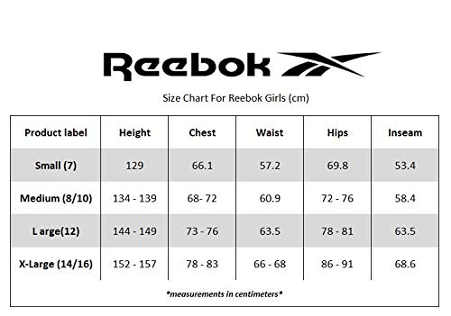 Reebok Leggings atléticos para niña - Medias deportivas de larga duración de elastano, Leggings, 12, Carbón/Ciruela Azúcar