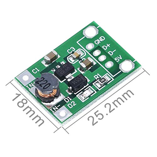 Reemplazo extraíble 2 piezas de 600 mA DC-DC Mini Step Up módulo de alimentación 1-5 V. for 5V Step-Up convertidor del alza de accesorios