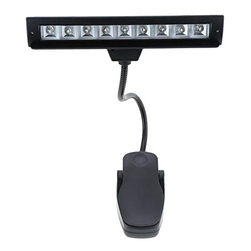 Refaxi Negro 9 Led Clip-En La Lámpara De Pie De La Música Profesional Luz De Piano Que Juega La Iluminación