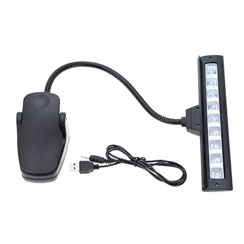 Refaxi Negro 9 Led Clip-En La Lámpara De Pie De La Música Profesional Luz De Piano Que Juega La Iluminación