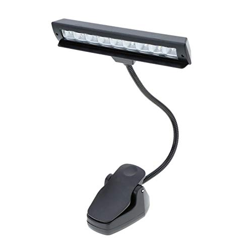 Refaxi Negro 9 Led Clip-En La Lámpara De Pie De La Música Profesional Luz De Piano Que Juega La Iluminación
