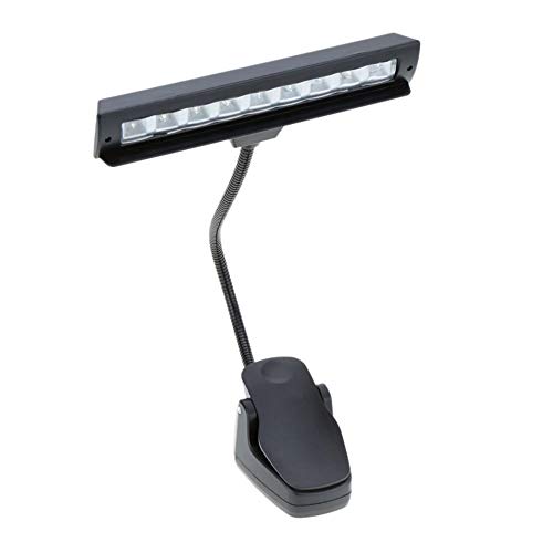 Refaxi Negro 9 Led Clip-En La Lámpara De Pie De La Música Profesional Luz De Piano Que Juega La Iluminación