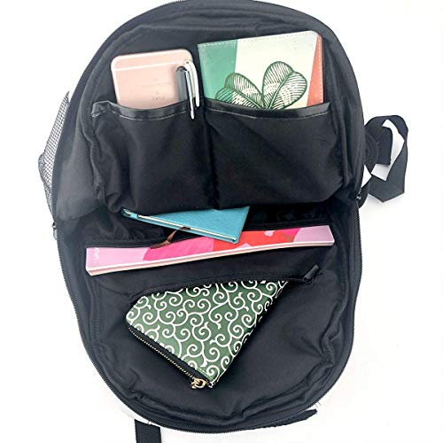 Regalo Azul y Blanco Perro Pawprint Stencil Hombres y Mujeres Estilo Casual Mochila de Lona Mochila Escolar,