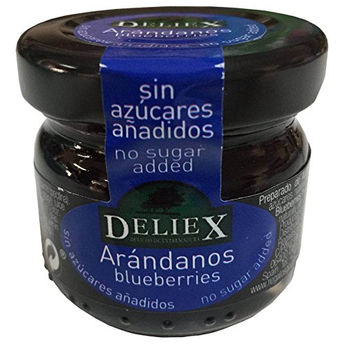 Regalo con miniaturas de Aceite de Oliva, vinagre de Jerez D.O. y tarro mermelada de arándanos, en bolsa de organza (Pack 24 ud)