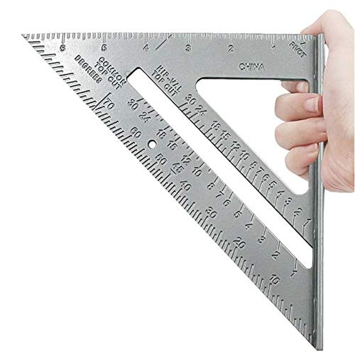 Regla Cuadrada de Aleación de Aluminio de 7 Pulgadas, ángulo de Parada en Pulgadas, Medición de Alta Precisión Del Transportador, Herramienta de Medición de Alta Precisión para Carpintero Ingeniero