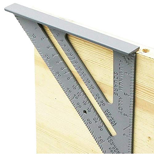 Regla Cuadrada de Aleación de Aluminio de 7 Pulgadas, ángulo de Parada en Pulgadas, Medición de Alta Precisión Del Transportador, Herramienta de Medición de Alta Precisión para Carpintero Ingeniero
