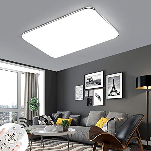 Regulable LED 72W lámpara de techo moderna LED luz de techo Cuadrado delgada 5760lm Plata para Dormitorio Cocina Sala de estar Comedor Balcón Pasillo