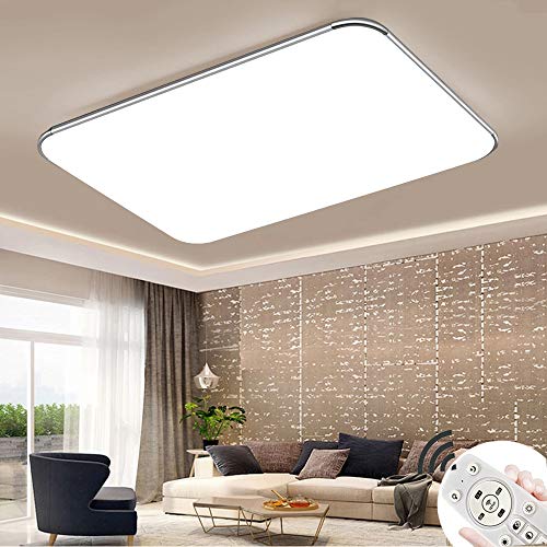 Regulable LED 72W lámpara de techo moderna LED luz de techo Cuadrado delgada 5760lm Plata para Dormitorio Cocina Sala de estar Comedor Balcón Pasillo