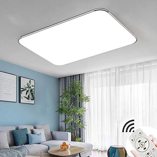 Regulable LED 72W lámpara de techo moderna LED luz de techo Cuadrado delgada 5760lm Plata para Dormitorio Cocina Sala de estar Comedor Balcón Pasillo