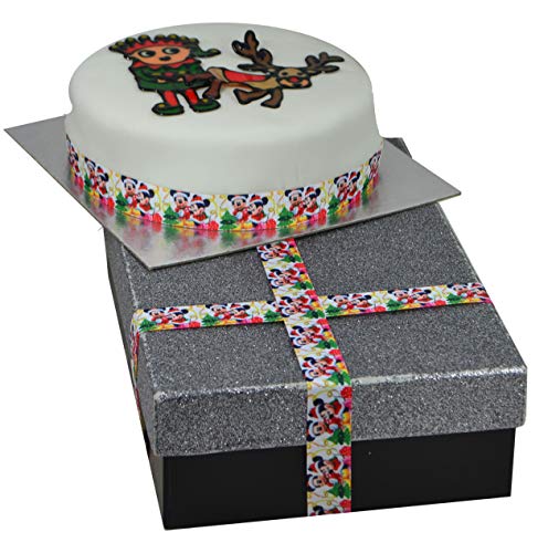 Reis of London Cinta de Regalo de Mickey Minnie Mouse, 2 m x 22 mm de Ancho, para decoración de Tartas y decoración de Lazos o Bolsas de Regalo, Globos, Tarjetas, Arte y Manualidades