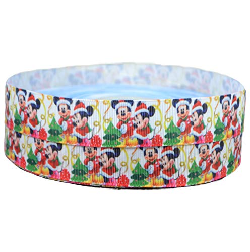 Reis of London Cinta de Regalo de Mickey Minnie Mouse, 2 m x 22 mm de Ancho, para decoración de Tartas y decoración de Lazos o Bolsas de Regalo, Globos, Tarjetas, Arte y Manualidades