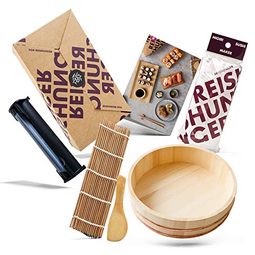 Reishunger Kit para Hacer Sushi XXL (con Easy Sushi Maker de 3,5 cm) - Set Completo de Accesorios para una Tarde Ideal de Sushi