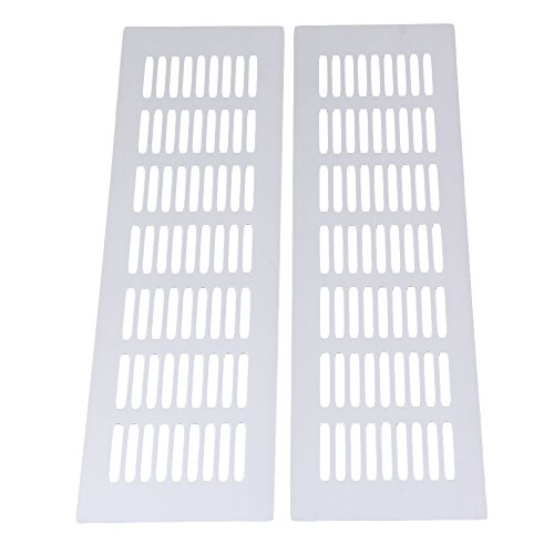 Rejilla de Ventilación de Ventilador de Ventilación de Ventilador de Aire de Aluminio, Plata, 80x300mm, Paquete de 2