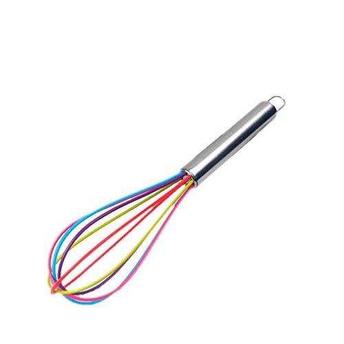 Rekkles De Mano de Acero Inoxidable Mango 5 Hilos de Silicona Huevos batidor de Cocina Mezclador batidor de Huevo