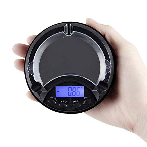 Relaxbx Mini báscula multipropósito 0.01G Báscula Digital de Bolsillo de Alta precisión Joyas Gold Balance Weight gram LCD Ponderación Balanzas electrónicas Cenicero Shape-_100G_0.01G