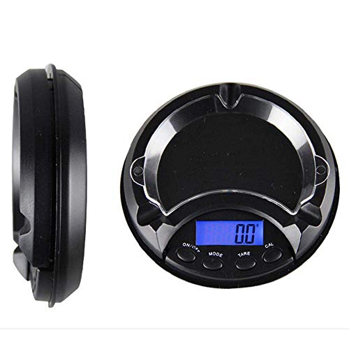 Relaxbx Mini báscula multipropósito 0.01G Báscula Digital de Bolsillo de Alta precisión Joyas Gold Balance Weight gram LCD Ponderación Balanzas electrónicas Cenicero Shape-_100G_0.01G