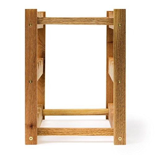 Relaxdays 10019279 – Botellero pequeño 28 x 42,5 x 21 cm Madera Estante con 3 niveles para 12 botellas de botellas de vino pequeño soporte para botellas de vino de nogal barnizada para waagerechten almacenar, natural