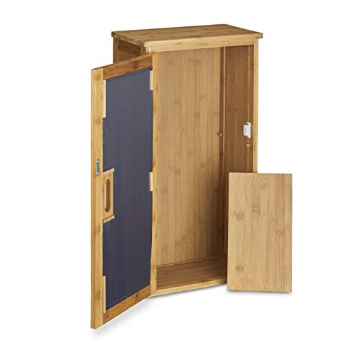 Relaxdays Armario de Pared con 1 Estante Flexible Hecho de bambú para el Cuarto de Baño Salón o Pasillo con Medidas 66 x 35 x 20 cm, Color Natural, tableros conglomerado DM