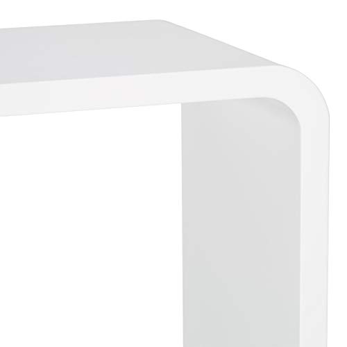 Relaxdays Estantería Cubo 2 Cajones Patas, Madera, Blanco, 46x37x30 cm