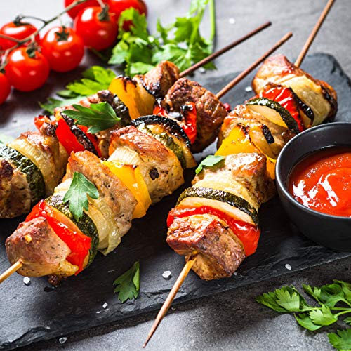 Relaxdays Juego de 500 Brochetas Barbacoa, Bambú, Marrón, 30 cm x 4 mm