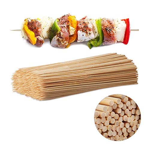 Relaxdays Juego de 500 Brochetas Barbacoa, Bambú, Marrón, 30 cm x 4 mm