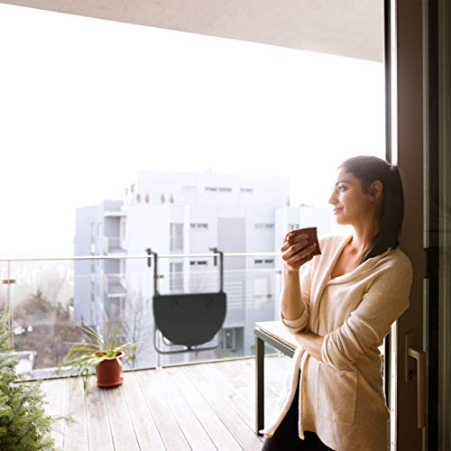 Relaxdays Mesa Colgante de Balcon Plegable Bastian, 84 x 60 x 63 cm, Altura Ajustable, Café, Marrón, 1 Ud