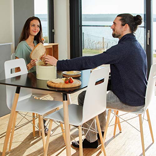 Relaxdays Panera Vintage con Tapa, Metal, Beige, 14 x 36 x 20 cm