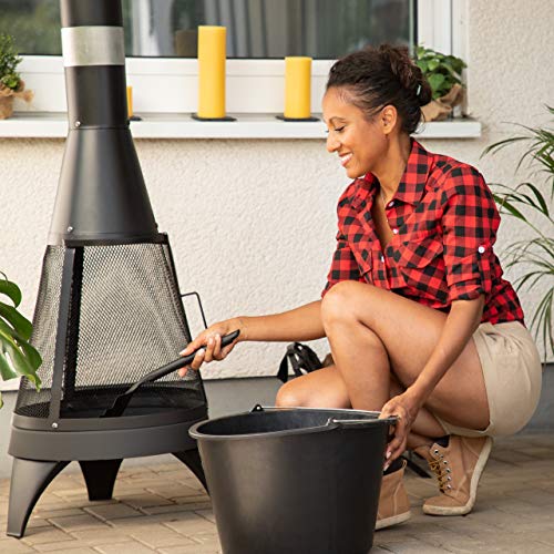 Relaxdays Recogedor de Chimenea para Cenizas, Negro, 49x49x5 cm, 10022309