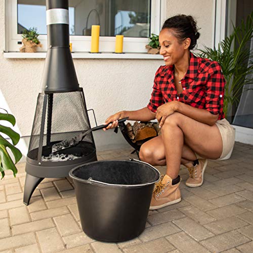 Relaxdays Recogedor de Chimenea para Cenizas, Negro, 49x49x5 cm, 10022309