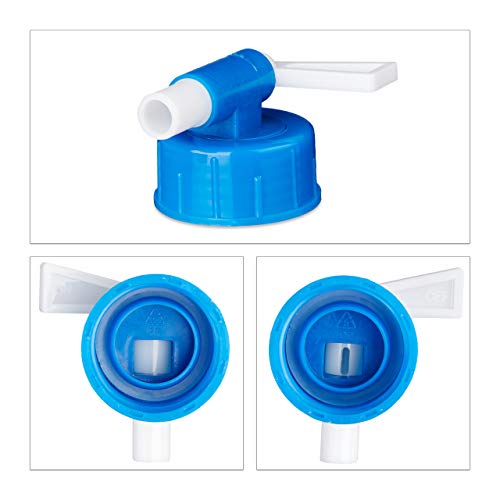 Relaxdays Set de 4, Oval, agarradero, con Grifo, 5L, 10L, 15L, Camping, bidón Plegable de Agua, Alimentos Seguros, Transparente, 5 l