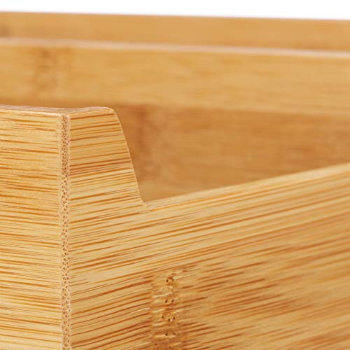Relaxdays Soporte para Cuchillos de Cajón, Bambú, Beige, 6,5 x 38 x 30 cm