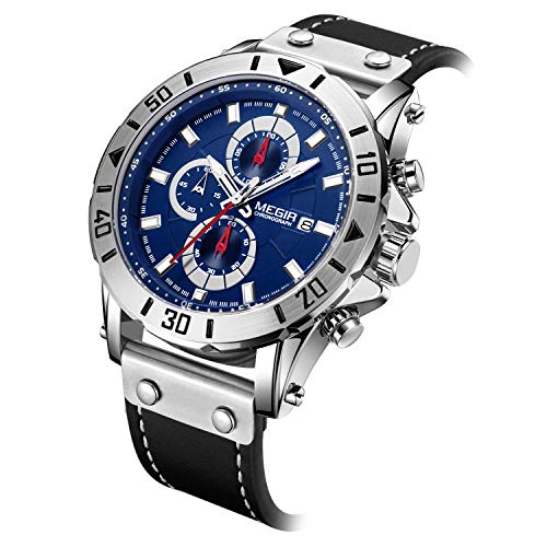 Reloj de Cuarzo para Hombre con Esfera Azul y Correa de Piel M2081