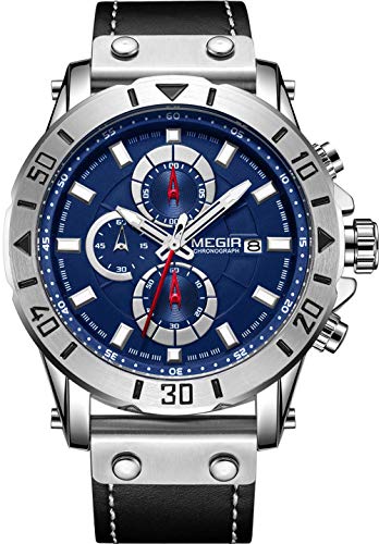 Reloj de Cuarzo para Hombre con Esfera Azul y Correa de Piel M2081