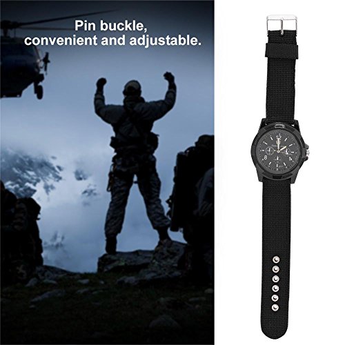 Reloj de pulsera digital electrónico para hombre Reloj de pulsera resistente para mujer de moda de nylon Relojes de pulsera de moda de moda masculina(Black)