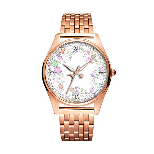 Reloj de Pulsera Minimalista de Cuarzo con diseño artístico, Ultra Fino, Resistente al Agua, 276.Star, Marco, Purpurina, Confeti