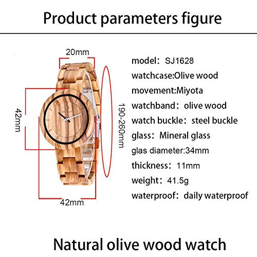 Reloj De Pulsera Para Mujer, Reloj De Madera De Estilo Japonés, Arce, Madera De Olivo, Moda, Día De La Madre, Día De San Valentín Para Enviar El Regalo De La Novia, Reloj De Mujer olive wood