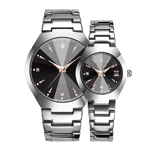 Reloj para Parejas Calendario Impermeable Reloj para Hombres De Negocios Reloj con Banda De Acero para Mujeres Reloj para Estudiantes Tendencia Fideos de Concha de Rosa de Oro Rosa para Mujeres 6#