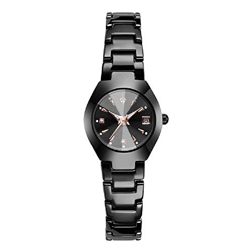 Reloj para Parejas Calendario Impermeable Reloj para Hombres De Negocios Reloj con Banda De Acero para Mujeres Reloj para Estudiantes Tendencia Fideos de Concha de Rosa de Oro Rosa para Mujeres 6#