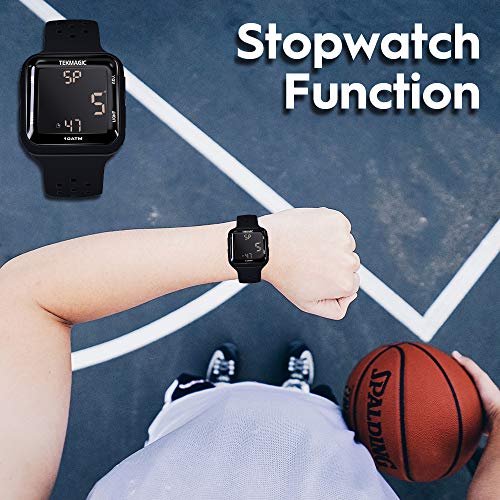 Reloj Resistente al Agua 10 ATM 100m Luminoso Reloj de Buceo con Funciones de Despertador, Cronómetro, Zona Horaria Dual, Calendario, Formato de 12/24 Horas
